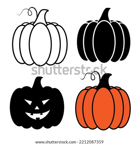 Set of pumpkin silhouettes. Vector Halloween symbols