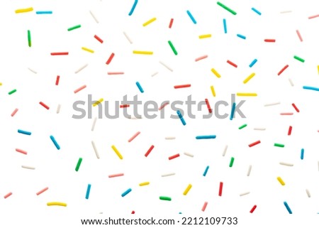 modern trendy pattern of colorful sprinkles for background of design banner, poster, flyer, card, postcard, cover, brochure isolated on white background Royalty-Free Stock Photo #2212109733
