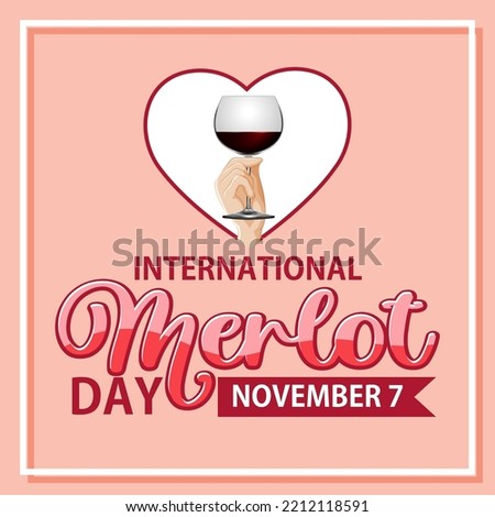 International merlot day poster design illustration