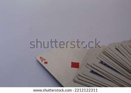 Playing cards in hands isolated on a white background. 