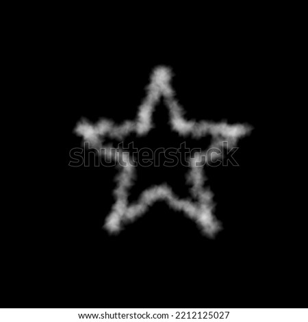 Smoke five-pointed star. Isolated on black background. Vector illustration.