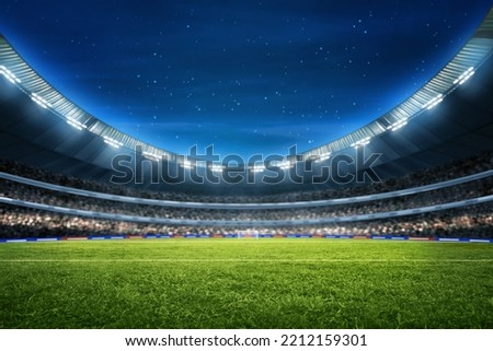 Soccer stadium field, soccer background Royalty-Free Stock Photo #2212159301