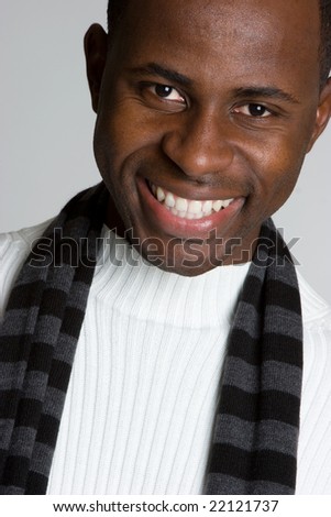 Smiling Man Wearing Scarf