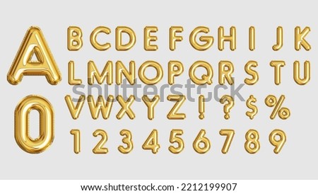 Golden Balloon Letters And Numbers
