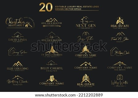 Luxury editable Building and Construction real estate logo design vector EPS10 Royalty-Free Stock Photo #2212202889