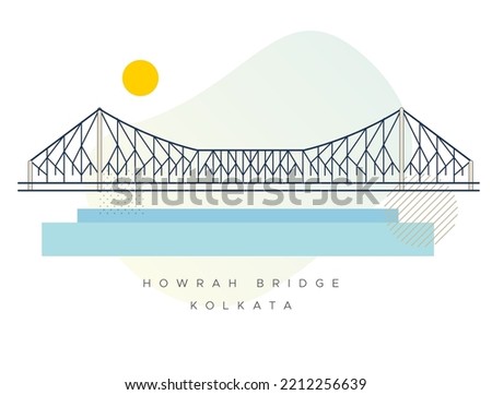Howrah Bridge Kolkata - Stock Illustration as EPS 10 File  Royalty-Free Stock Photo #2212256639