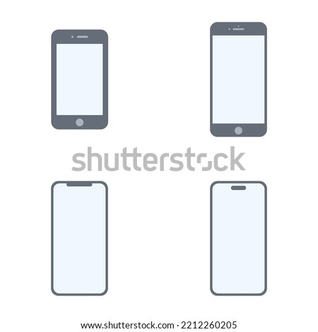 mockup smart phone4. Mobile phone icon. Flat design style. Vector illustration