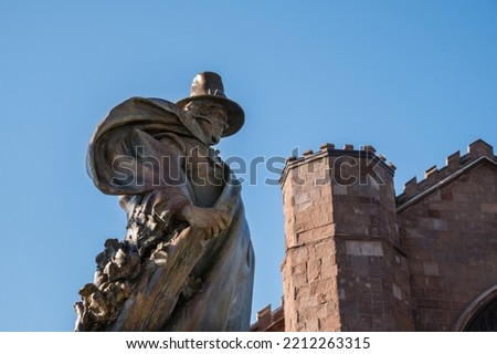 Iconic witch statue in Salem, Massachusetts. Royalty-Free Stock Photo #2212263315