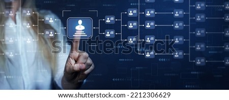 Relations of order or subordination between members.Business hierarchy structure. Business process and workflow automation with flowchart.  
 Royalty-Free Stock Photo #2212306629