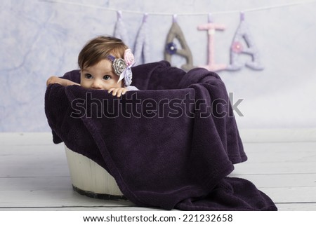 Smiling Baby Girl in tub