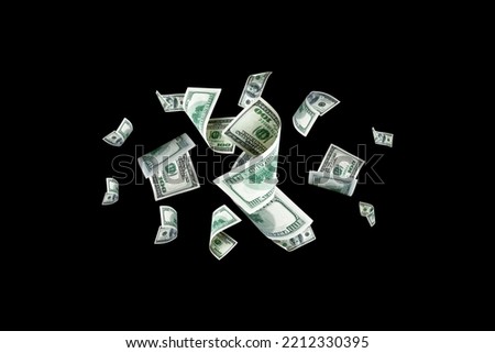 Money falling. American money. Washington American cash, usd background Royalty-Free Stock Photo #2212330395