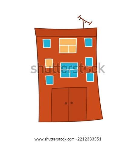 Big brown house on a white background. Vector isolated image for use in web design or clipart