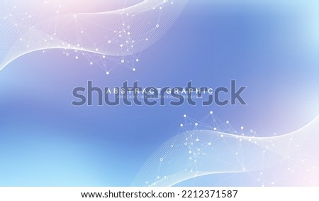 Digits abstract background with connected line and dots, web cover. Digital neural networks. Network and connection background for your presentation. Web graphic background. Vector illustration. Royalty-Free Stock Photo #2212371587