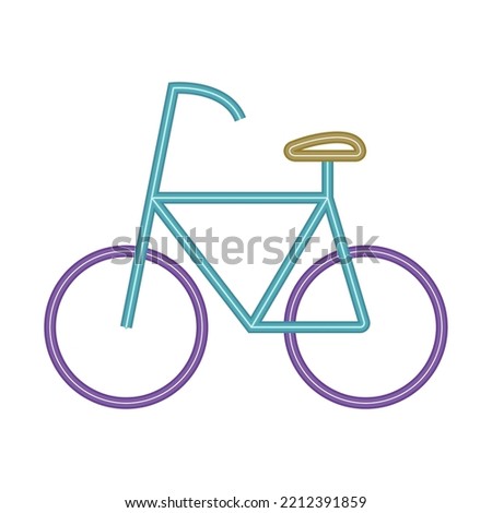bicycle neon transport icon isolated