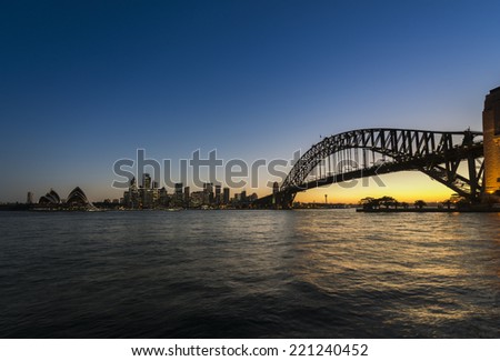 Sydney Cityscape, Dusk, Blue Hour
