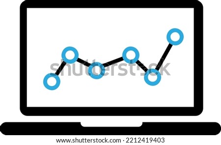 Business data market chart diagram and graph flat icon isolated vector illustration
