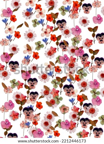 Bijor pattern and vector bemless pattern. Beautiful pattern in small flowers. Background of small red orange flower or DTC flower. Marjit template for fashion print