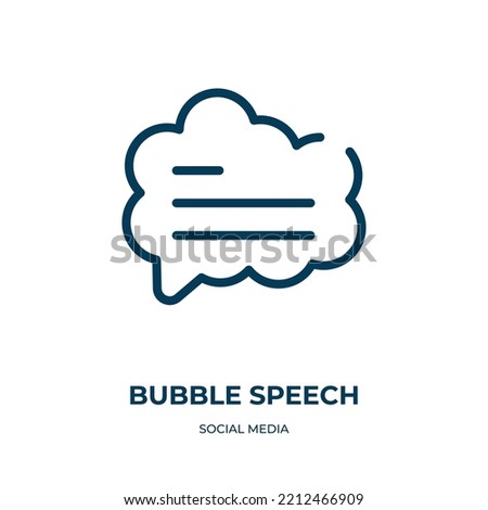 Bubble speech icon. Linear vector illustration from social media collection. Outline bubble speech icon vector. Thin line symbol for use on web and mobile apps, logo, print media.