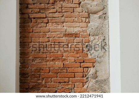 element of a brick wall in a modern interior. loft style