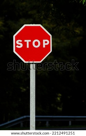 stop sign isolated on dark background