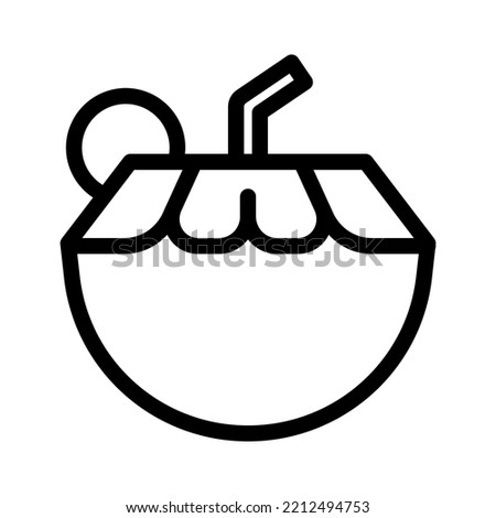 coconut drink line icon illustration vector graphic