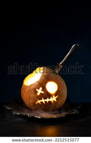 Scary halloween pumpkin carving horror