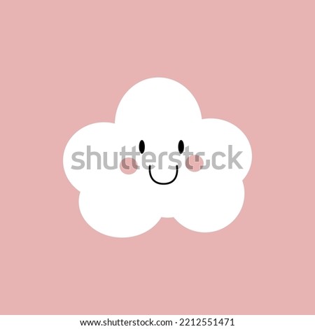 Cute Christmas card for decorating gifts.
Image of a smiling cloud white-maned