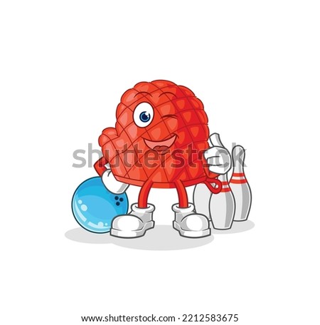 the cooking glove play bowling illustration. character vector