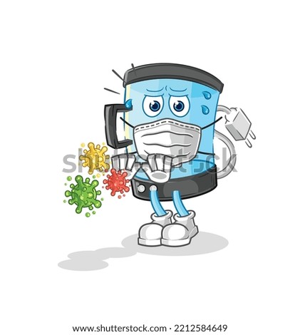 the blender refuse viruses cartoon. cartoon mascot vector
