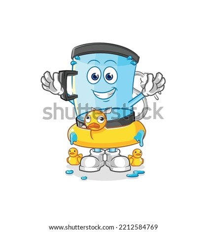 the blender with duck buoy cartoon. cartoon mascot vector