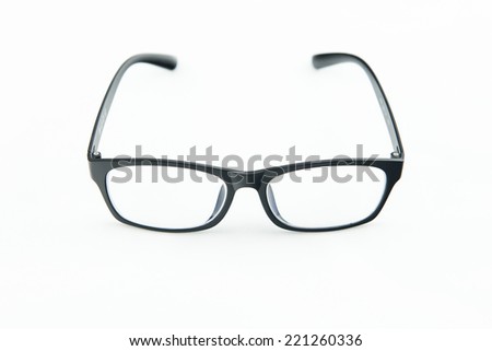 Black frame glasses  in isolate