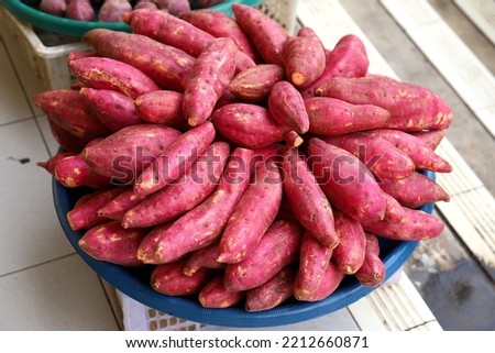 Heap of purple color sweet potato 
