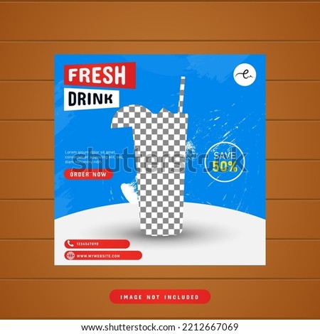 Fresh drink social media post template banner