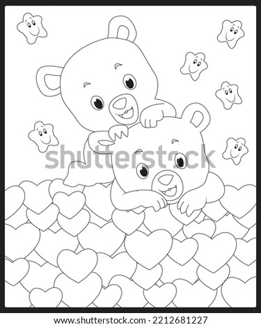 bear coloring page for kids