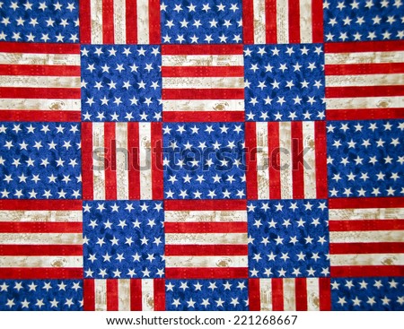 stars and stripes red and blue checkerboard pattern