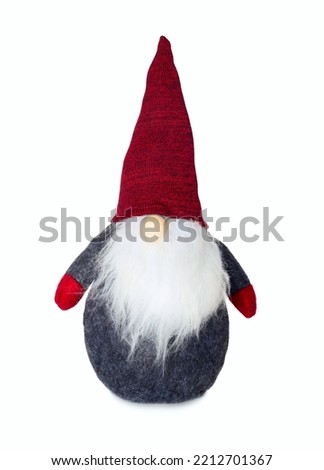 Scandinavian christmas traditional gnome isolated on white background