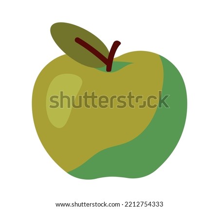 Thanksgiving apple icon. Vegetarian diet, healthy eating and balanced nutrition. Whole and juicy fruit. Vitamins and useful elements. Poster or banner for website. Cartoon flat vector illustration
