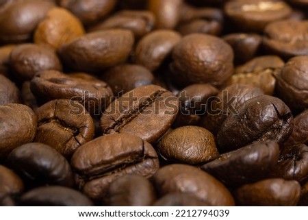Coffee beans isolated in macro