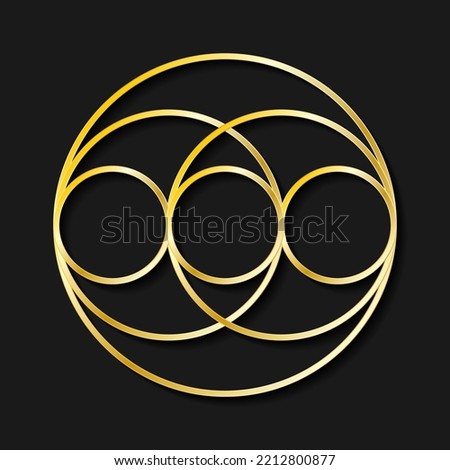 Vesica piscis, sacred geometry symbol, duality, trinity Royalty-Free Stock Photo #2212800877