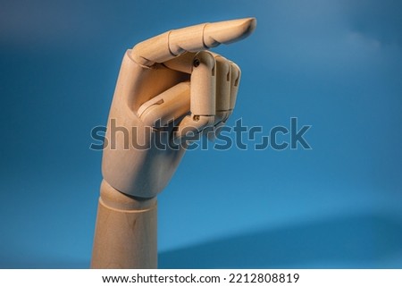 Mute sign language hand motion signs showing letters. Language of communication. Blue background.