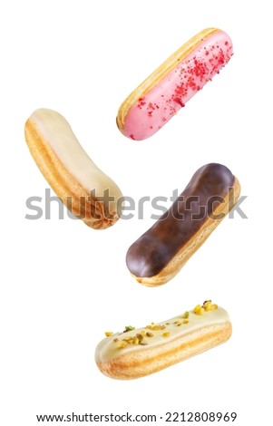 Set of eclairs on a white isolated background. toning Royalty-Free Stock Photo #2212808969