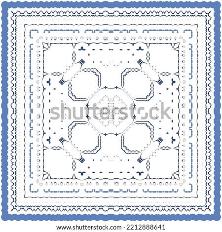 Ornamental azulejo portugal tiles decor. Fashionable design. Vector seamless pattern concept. Blue gorgeous flower folk print for linens, smartphone cases, scrapbooking, bags or T-shirts.