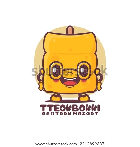 Tteokbokki cartoon mascot. korean food vector illustration. isolated on a white background