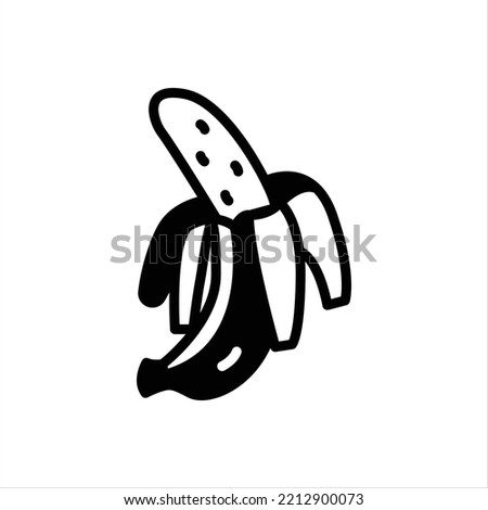 Vector black icon for banana