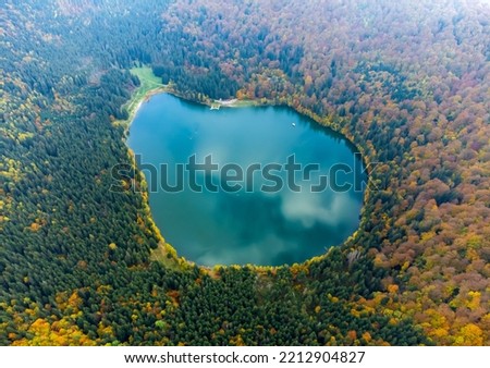 Landscape of St. Ana lake - Romania seen from above