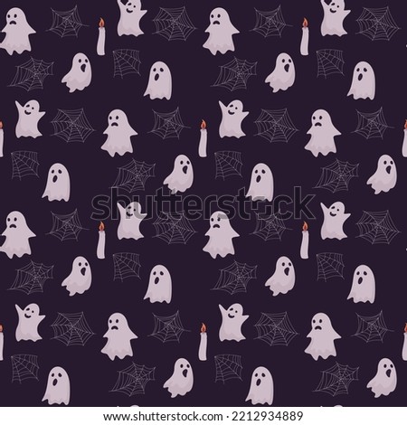 scary seamless pattern with halloween clip art 