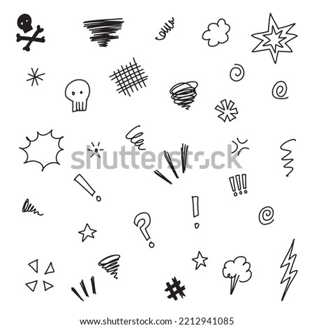 Doodle sketch style of Swearing icons cartoon hand drawn illustration for concept design. Royalty-Free Stock Photo #2212941085