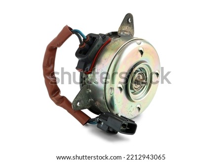 Motor of Fan for Automobile Air Conditioner isolated on white background with clipping paths