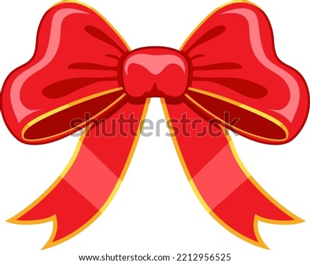 red color cartoon type beautiful ribbon bow clip art vector graphic designing