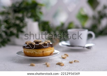 a donut served on the table as a family breakfast menu